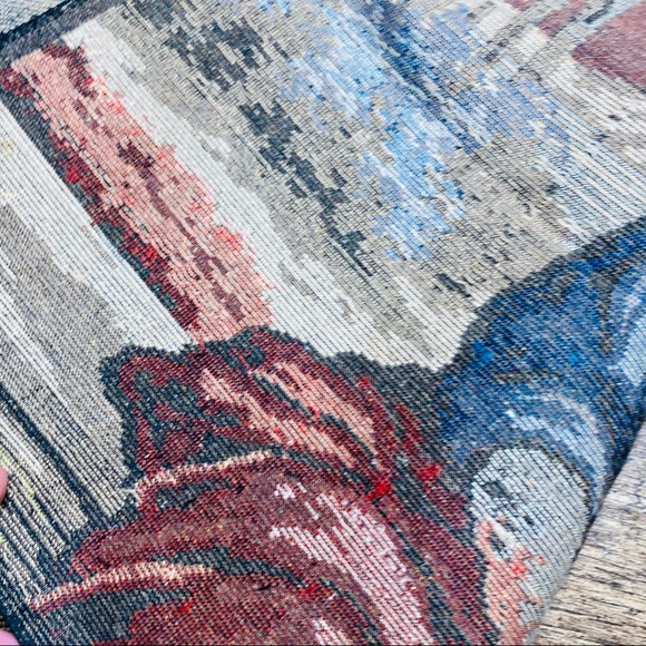 Vintage Mary baby Jesus velour large pillow tapestry fabric panel craft god - Picture 15 of 16